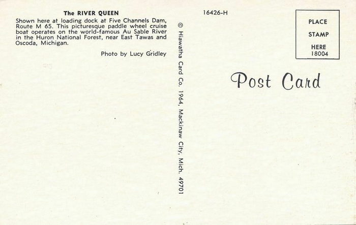 AuSable River Queen - Postcard